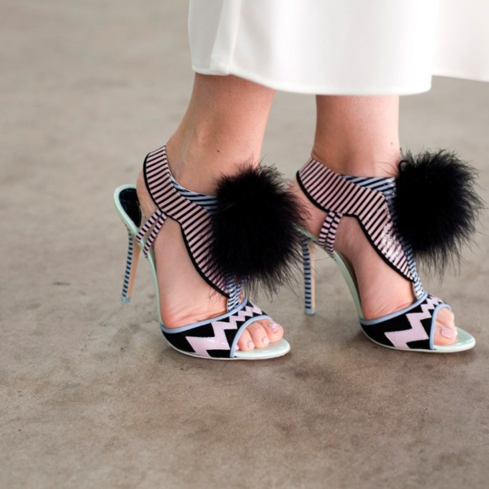 Sophia Webster Multicolor Leilou Pom Pom Sandals